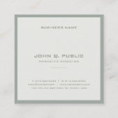 Elegant Green Modern Smart Design Sjabloon Vierkante Visitekaartje (Achterkant)