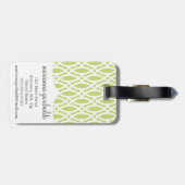 Elegant Green Modern Trellis Personalized Bagagelabel (Achterkant horizontaal)