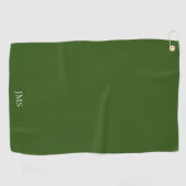 Elegant Green Monogram Golfhanddoek (Horizontaal)