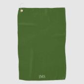 Elegant Green Monogram Golfhanddoek (Voorkant)