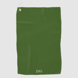 Elegant Green Monogram Golfhanddoek