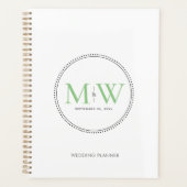 Elegant Green Monogram Wedding Planner (Voorkant)