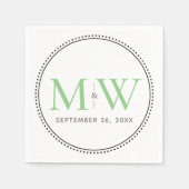 Elegant Green Monogram Wedding Servet (Voorkant)