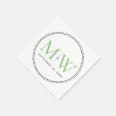 Elegant Green Monogram Wedding Servet (Hoek)