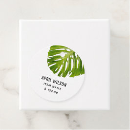 ELEGANT GREEN MONSTERA LEAF FOLIAGE PRICE BEDANKJES LABELS