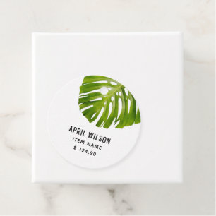 ELEGANT GREEN MONSTERA LEAF FOLIAGE PRICE BEDANKJES LABELS