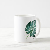 Elegant Green Monstera Leaf Plant Lovers Koffiemok (Voorkant rechts)