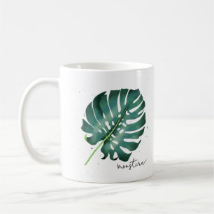 Elegant Green Monstera Leaf Plant Lovers Koffiemok