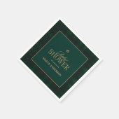 Elegant Green navy gold Plaid tartan Baby shower Servet (Hoek)