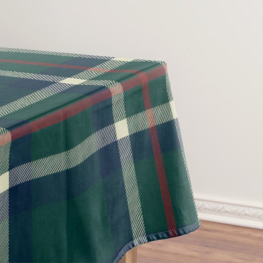 Elegant Green Navy Preppy Tartan Plaid Christmas Tafelkleed (Voorbeeld)