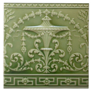 Elegant Green Neoclassieke Antiek Reproduction Tegeltje