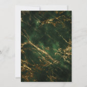 Elegant Green | Nieuwe jaren gouden marmer Kaart (Achterkant)