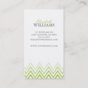 Elegant Green Ombre Chevron Stripes Visitekaartje
