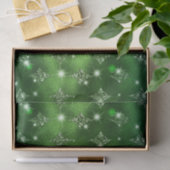 Elegant Green Ombre Glitter Celestial Pattern Tissuepapier (Geschenk)