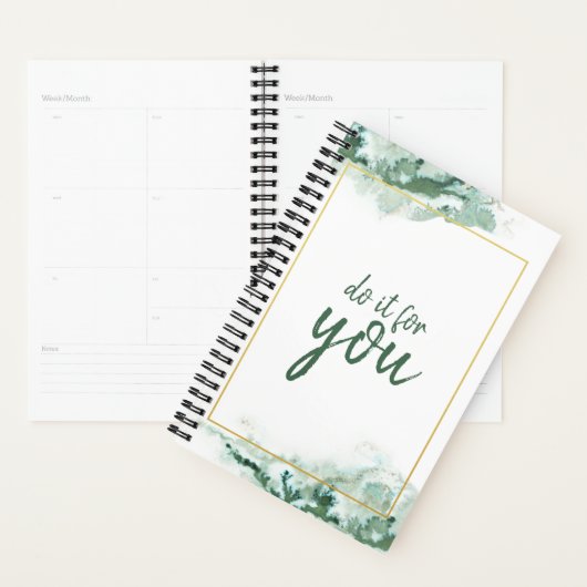 Elegant Green Ombre Marble doet het voor u Citaat Planner (Display)