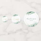 Elegant Green Ombre Marble Gold Love Infinedity Confetti (Voorkanten)