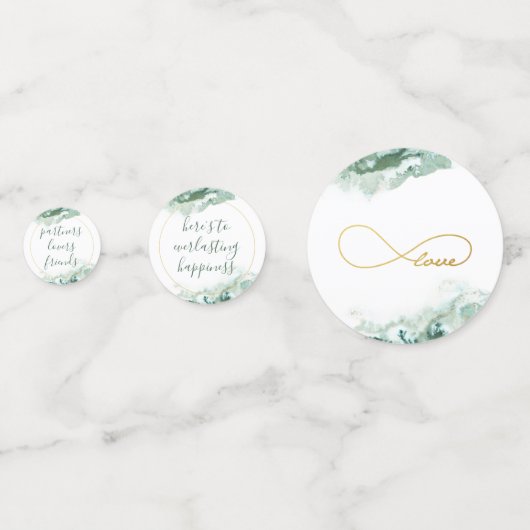 Elegant Green Ombre Marble Gold Love Infinedity Confetti (Achterkanten)