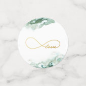 Elegant Green Ombre Marble Gold Love Infinedity Confetti (Kleine voorkant)
