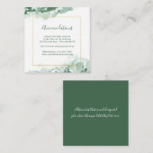 Elegant Green Ombre Marble Wedding Accommodatie Informatiekaartje (Voorkant / Achterkant)