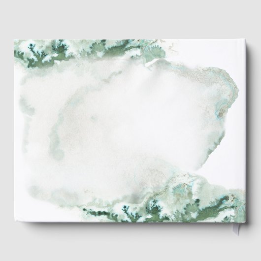 Elegant Green Ombre Marble Wedding Guestbook Gastenboek (Achterkant)
