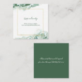Elegant Green Ombre Marble Wedding RSVP-kaarten Informatiekaartje (Voorkant / Achterkant)