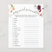 ELEGANT GREEN, ORANGE, RED & WINE BABY SHOWER GAME (Achterkant)