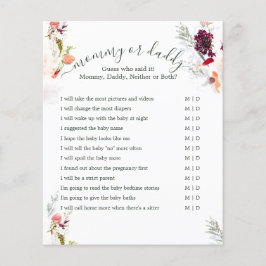 ELEGANT GREEN, ORANGE, RED & WINE BABY SHOWER GAME