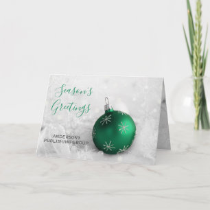 Elegant Green Ornament Festive Company Holiday Feestdagen Kaart