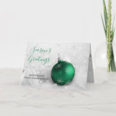 Elegant Green Ornament Festive Company Holiday Feestdagen Kaart (Voorkant)