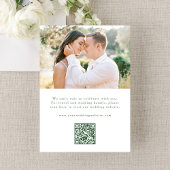 Elegant Green Ornate Frame 2 Photo QR Code Wedding Save The Date
