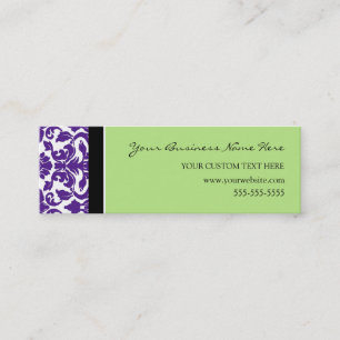 Elegant Green Paars Damask Visitekaartjes
