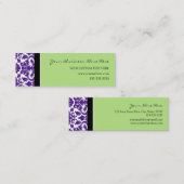Elegant Green Paars Damask Visitekaartjes (Voorkant / Achterkant)