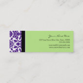 Elegant Green Paars Damask Visitekaartjes (Achterkant)