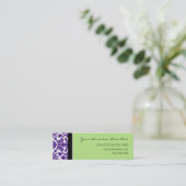 Elegant Green Paars Damask Visitekaartjes (Staand voorkant)