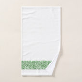 Elegant Green Paisley Floral Stripe Bad Handdoek (Handdoek)