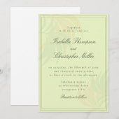 Elegant Green Palm Wedding Invitation Kaart (Voorkant / Achterkant)