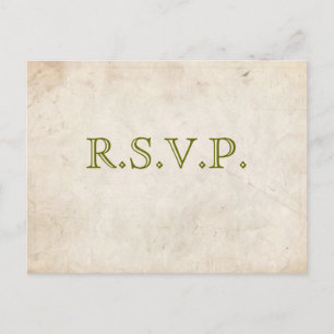 Elegant Green Parchment RSVP-kaart Uitnodiging Briefkaart