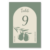 Elegant Green Pear Wedding Kaart (Achterkant)