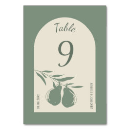 Elegant Green Pear Wedding Kaart