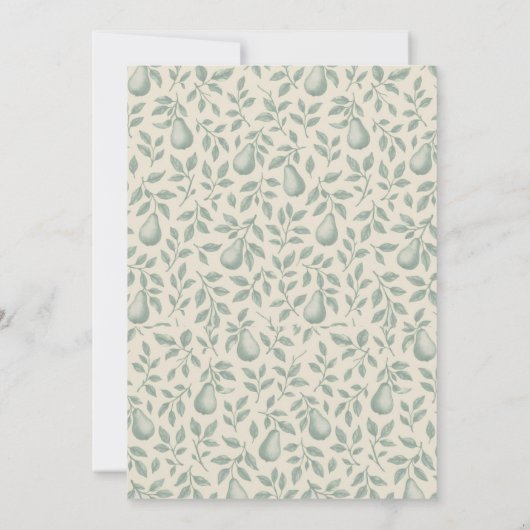 Elegant Green Pear Wedding Save the Date Kaart (Achterkant)