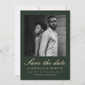 Elegant Green Photo Wedding Save the Date (Voorkant)