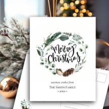 Elegant Green Pine Cone Foliage Wreator Waterverf