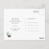 Elegant Green Pine Cone Foliage Wreator Waterverf Briefkaart (Achterkant)