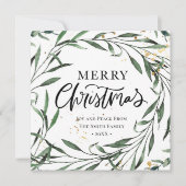 Elegant Green Pine Foliage Gold Confetti Greenery Feestdagenkaart (Voorkant)