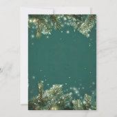 Elegant green pine snowy Holiday Christmas party Kaart (Achterkant)
