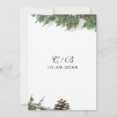 Elegant Green Pine Tree Winter Save the Date (Achterkant)