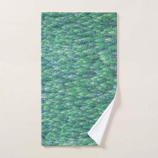 Elegant Green Pine Trees Artwork | Handdoekset Bad Handdoek (Handdoek)
