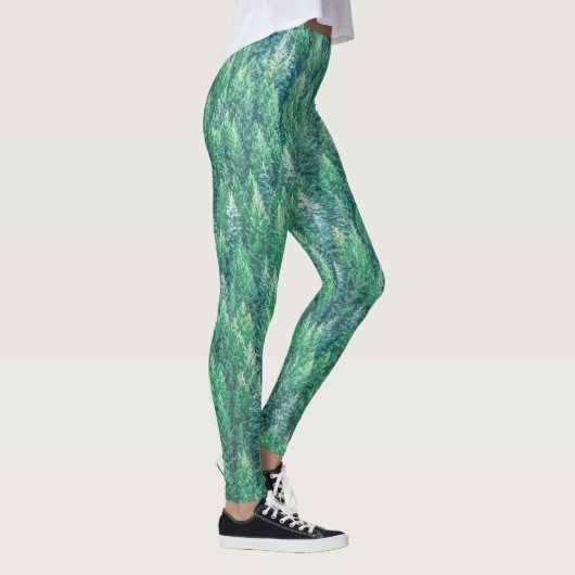 Elegant Green Pine Trees Artwork | Leggings (Rechts)