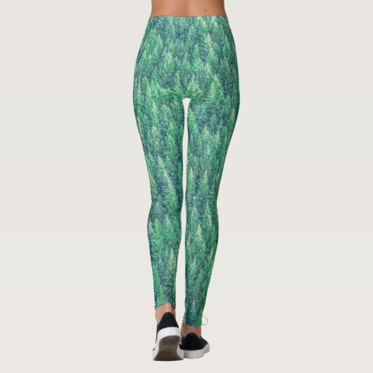 Elegant Green Pine Trees Artwork | Leggings (Achterkant)