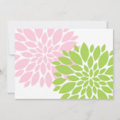 Elegant Green Pink Floral Burst Engagement Party Kaart (Achterkant)